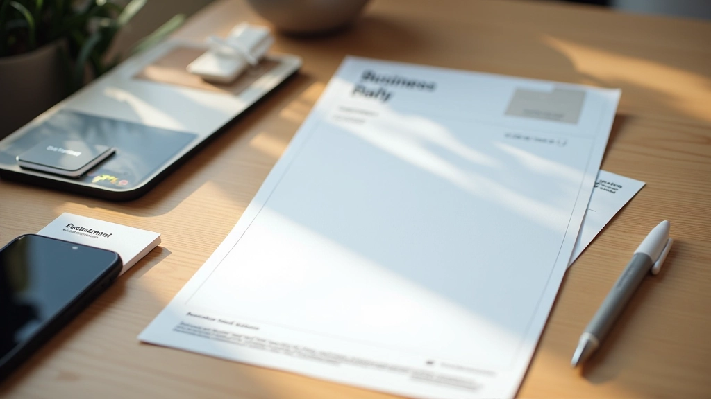 Mockup di diversi supporti di branding: smartphone, documento, biglietto da visita e scheda con design coerente e colori uniformi