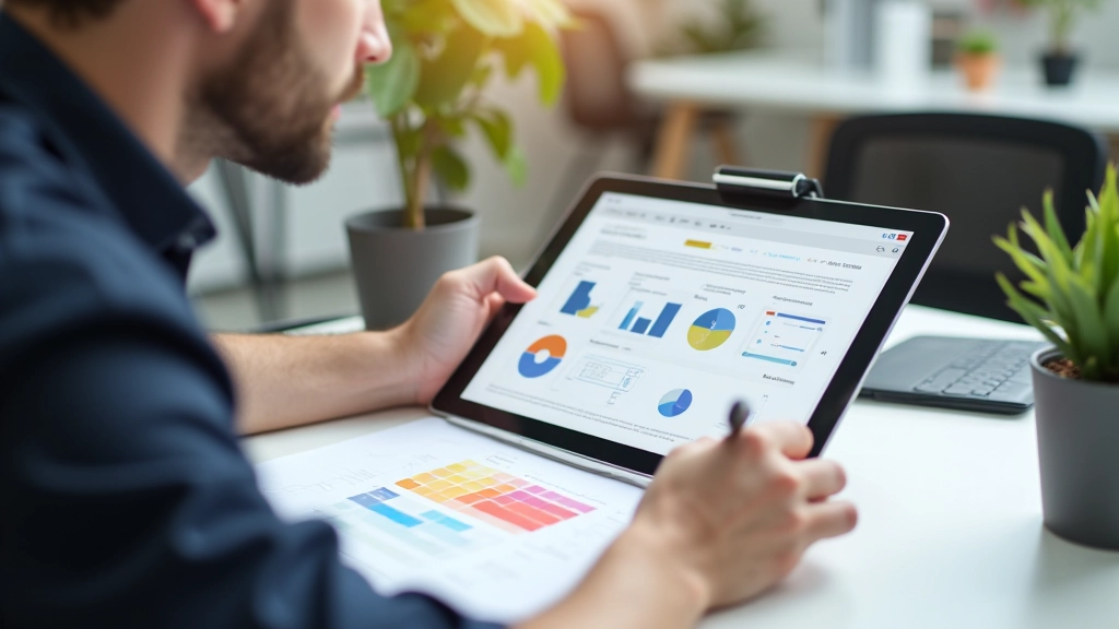 Designer che lavora al layout di un sito mobile-first su tablet grafico